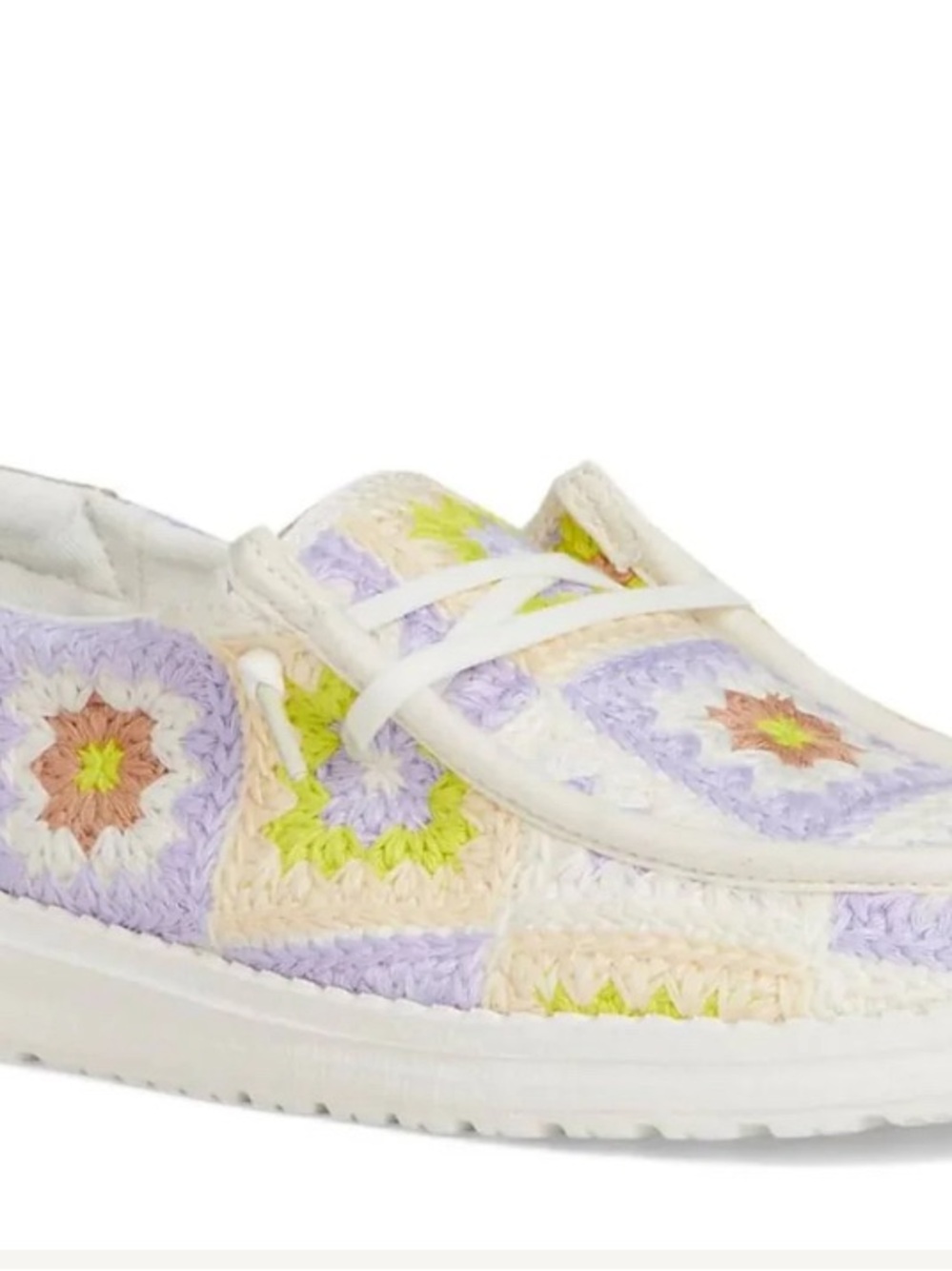 HeyDude woven Crochet Slip-On Women’s Casual Shoe - Pastel Multi
